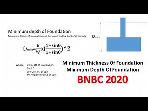 BNBC 2020 Review | Minimum thickness Of Foundation & Minimum Depth Of Foundation As Per BNBC 2020