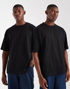 ASOS DESIGN essentials 2 pack oversized T-shirts in black | ASOS