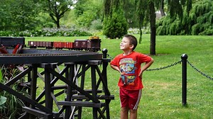 See large-scale model trains ride at Old Westbury Gardens