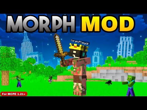 🔥 Morph Mod for MCPE 1.21+ | Turn Into Any Mob in Minecraft! (Download + Showcase) | Cargio Playz