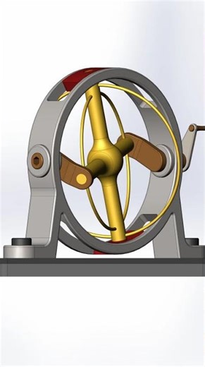 Spherical slider crank #mechanism #HowItWorks #Solidworks #STEM #CAD #SatisfyingVideo #Relaxing