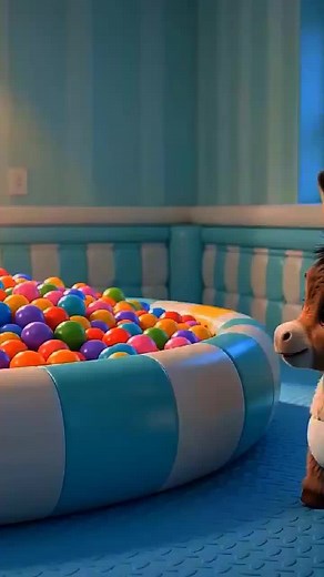 El Burrito en la piscina de bolas: video divertido para niños
