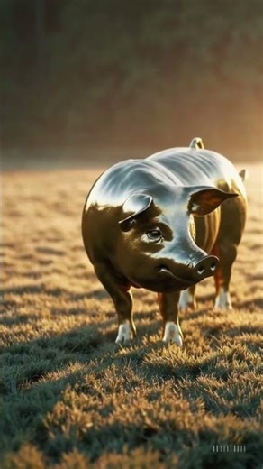Golden Pig Reflecting Morning Light Across Misty Field | Wild Archives