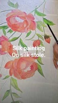 peonies on Silk stole