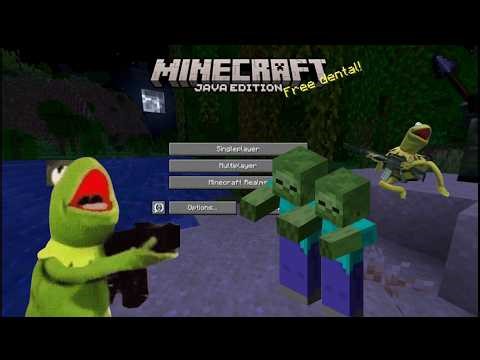 kermit the frog fight Minecraft zombie