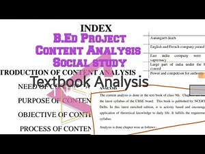 Content Analysis | B.ed project | Textbook Analysis Assignment | SST Project | B.Ed File