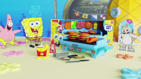 Spongebob Squarepants Kids Grill Playset - Toy Kitchen Sets with Cooking Toys, Kitchen Playset for Kids Ages 6-10, and Pretend Play Kitchen