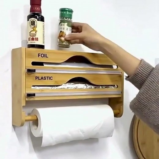 Etagere en bois pour cuisine - Organiseur 3 en 1