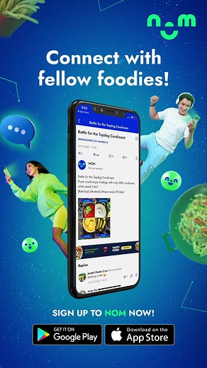 Meet like-minded foodies from all over the world. Download NOM today. #NOMNOMNOM #EatersGuideToTheUniverse