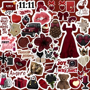 95 Red Aesthetic Stickers – Printable A4 Sticker Sheets, Scrapbook & Journal Decor, Digital Download PNG - Etsy