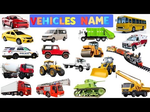 Vehicles Name for Kids | Learn 25 Vehicle Names in English with sounds