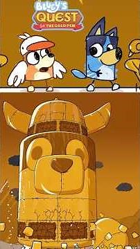 BLUEY & BINGO BEAT GOLDIE HORNS! 💖 EVERYTHING TURNS PINK! #bluey #blueysquest #shorts #blueygame