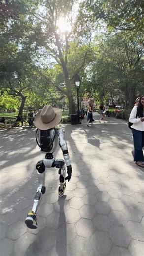 Rizzbot on Instagram: "Robot chasing people in the park #robot"