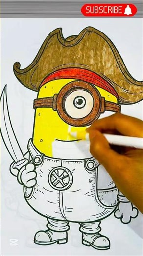 Pirate Minion Has Entered the Game 🏴‍☠️🔥#minion #pirate #creative #viral #shorts#coolart #drawing