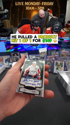 Backyard Breaks on Instagram: "THE RECORD BREAKER INSCRIPTION 🇷🇺🏒🥅 Alex Ovechkin Goal Record Breaker inscription auto 1/1 for $149 🤯🤯🤯🤯🤯 Pulled live on the backyard buzz @whatnotsports account and we are ripping it ALL DAY LONG 🔥😮‍💨 #Hockey #NHL #Sportscards"