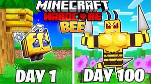 I Survived 100 DAYS as a BEE in HARDCORE Minecraft! GAMING