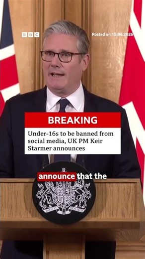 Under-16s to be banned from social media, UK PM announces. #Shorts #BBCNews