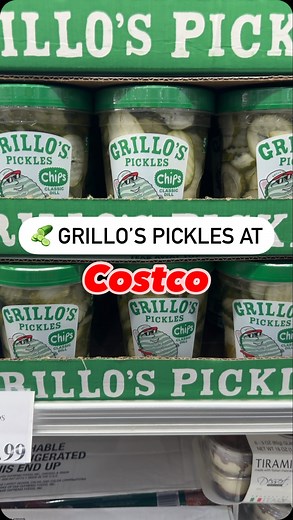 Discovering Costco | Costco Finds & Deals on Instagram: "Grillo’s dill pickle 🥒 chips! With fresh herbs right there still in the jar- these pickles are packed with flavor 🤩 #costco #costcodiscoveries #pickles #dillpickle #sour #tangy #pickle #pickle #foodie #yummy #burger #sandwich #hotdog"