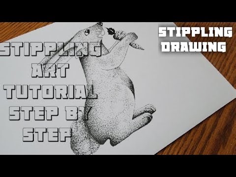 Stippling Drawing | Rabbit Full Drawing Tutorial Using Dots | Art Therapy | Stippling Drawing Art