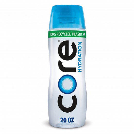 Core Hydration, Perfectly Balanced Water, Perfect 7.4 Natural pH, Purified With Electrolytes and Minerals, Cup Cap For Sharing, 20 Fl Oz Bottle