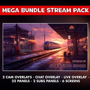 Twitch Overlay Pack Anime – Bahnhofsbildschirme im Anime-Stil – Gemütlicher Stimmungsstream süß – Cam, Chat, Panels, Subs-Overlays - Etsy.de