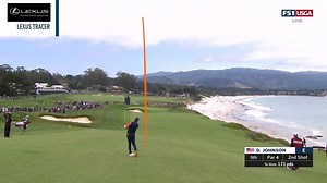 Dustin Johnson with his second shot on No. 9 during the first round of the 2019 #USOpen. Lexus Tracer, sponsored by #lexus #lexusgolf | FOX Sports