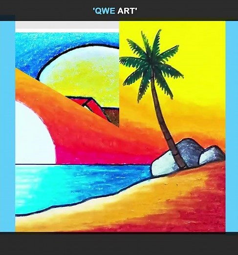 Drawing idea for school competition | Most easy scenery drawing ideas #shorts