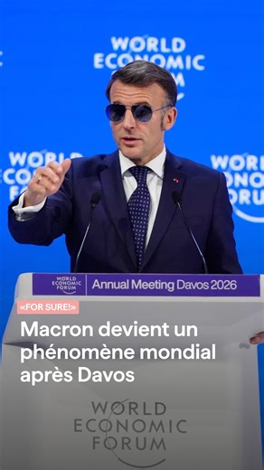🇫🇷 Le «for sure» répété par Emmanuel Macron à Davos a enflammé les réseaux : remix musicaux, millions de vues sur TikTok et même un clin d’œil du Quai d’Orsay officiel. | 20 minutes online