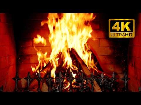 🔥 Cozy Fireplace 4K UHD – Warm Crackling Fire Sounds | Relaxing Home Ambience
