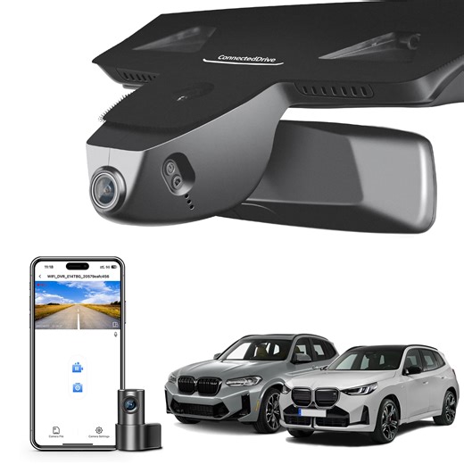 Front 4K & Rear 1080p Dash Cam for BMW X3 G01 Gen3 (2018-2024) | WiFi, 128GB