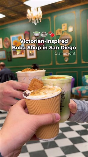 @eatsbytn_ on Instagram: "Boba Religion probably has the coolest interior I’ve ever seen for a boba shop 🤯 They combined aesthetics of the Victorian era with Alice in Wonderland in such a full-pit, yet tasteful way ✨ Speaking of tasteful, they released some new drinks alongside their already solid menu!! New drinks: - Biscoff Matcha 🍵 - Biscoff Coffee ☕️ - Hot Chocolate 🍫 I’ve had a lot of matcha and coffee drinks before, but not so many hot chocolates so I think that’s why this hot chocolate