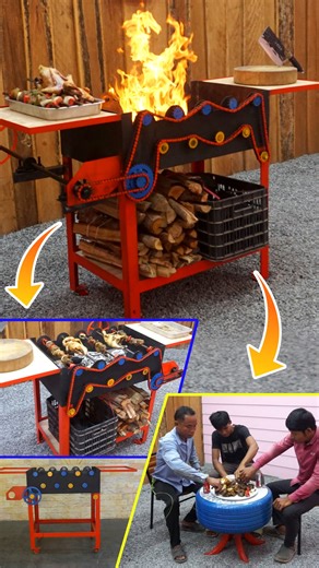 Smartest Grill Idea Flexible Rotating BBQ Grill DIY | Random Crafts