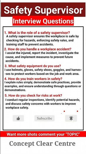 Safety Supervisor Job Interview Questions and Answers to ace your Dream Job