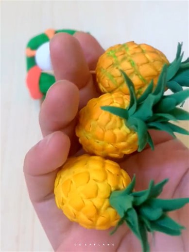 Miniature Pineapple 🍍 Easy to Learn Tutorial - Clay Crafts | DEEPFLAME