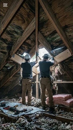 This Attic Roof Was Leaking and About to Fail… Watch the Perfect Repair #RoofRepair#Attic
