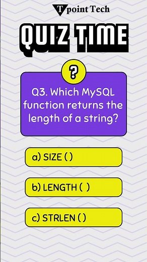 My SQL MCQs | My SQL Practice Questions | Tpoint Tech