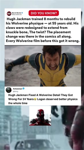 After 24 Years, Hugh Jackman Fixed A Wolverine Detail They Got Wrong #marvel #deadpool #shorts