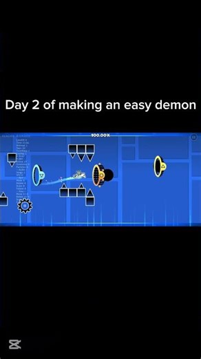 Day 2 of making an easy demon #gdcreator #geometrydash #gdupdate #gdlevel #gaming #creatorpoints