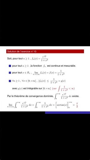 Théorème de la convergence dominée - Exercices corrigés #maths
