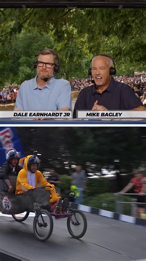 full speed, head first, right into the hay bales 😂 Red Bull Soapbox Race, a new series hosted by Dale Earnhardt Jr., premieres Tuesday April 29 on Discovery | Red Bull