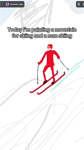 Drawing a mountain for skiing ⛷️ App: ZoomArt #infiniteworld