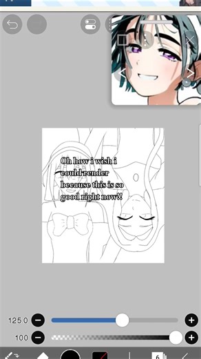 Mizi x Sua drawing lineart, render