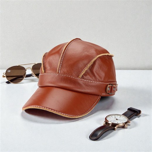 Vintage Leather Newsboy Cap Unisex, Retro Baker Boy Hat for Spring Summer, Casual Street Style Gift for Men Women - Etsy