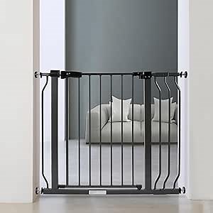 BalanceFrom Easy Walk-Thru Baby and Pet Safety Gate with Hold-Open and Auto-Close – Adjustable Steel Barrier for Stairs, Doorways, and Hallways, No Drilling Installation