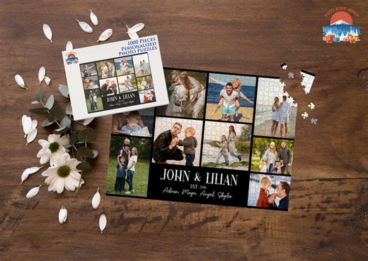 Custom Photo Collage Puzzle, Personalized Jigsaw Gift, Unique Keepsake With Your Pictures - Etsy