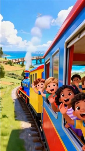 Happy Train Adventure 🚂 | Kids Cartoon Song | Fun Train Journey Over the Sea #shorts #kidsanimation