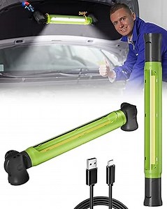 Work Light,3000LM LED Work Lights, Rechargeable Underhood Work Light with Hooks & Rotating Magnetic Base, Cordless Battery Powered Mechanic Light for Car Repairing Inspection Workshop Emergency