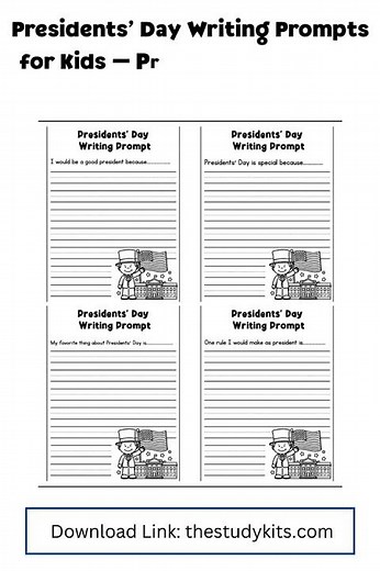 Presidents’ Day Writing Prompts for Kids – Printable Leadership Worksheets