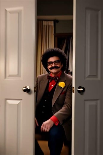 Creepy man in closet. Gene Shalit?