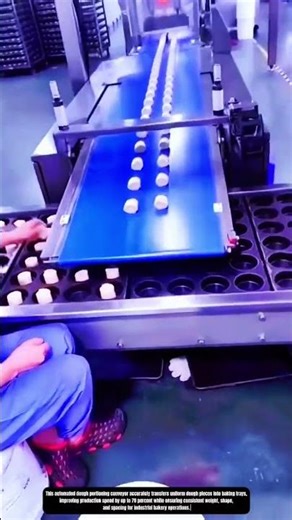 Automated Dough Portioning and Tray Filling Conveyor for Bakery Production
